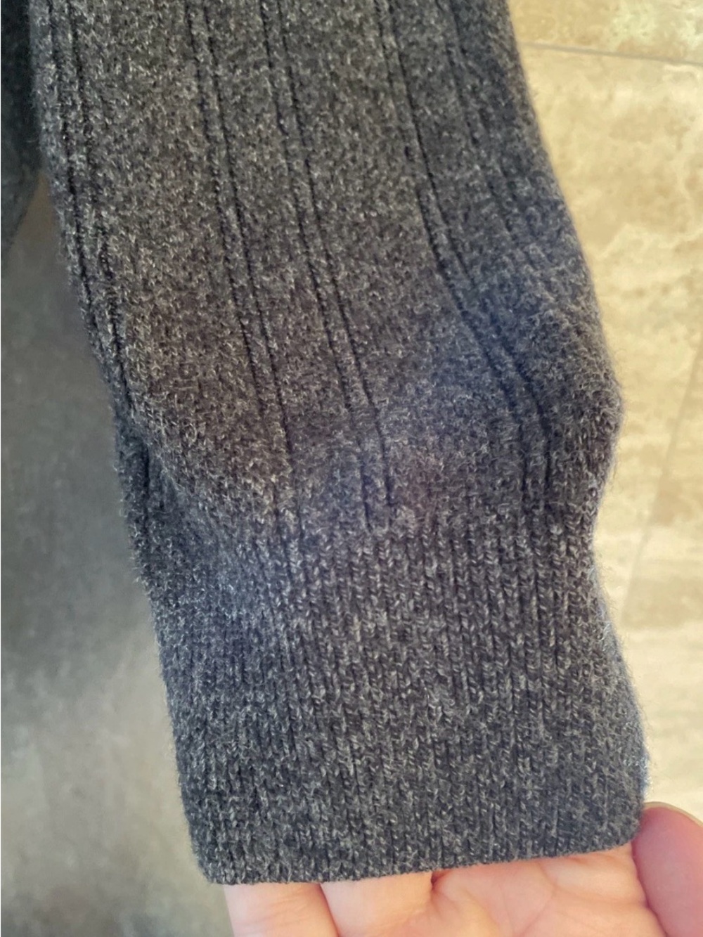 Dockers Mens V-neck Soft Casual Long Sleeve Dark Gray Ribbed Sweater Size Large - Picture 4 of 8